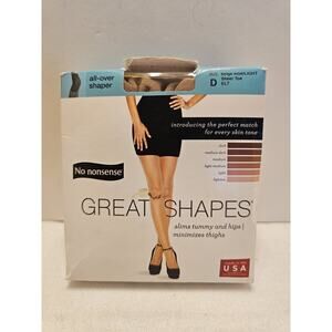 No Nonsense Great Shapes Pantyhose Beige Mist Size D All-Over Shaper EL7